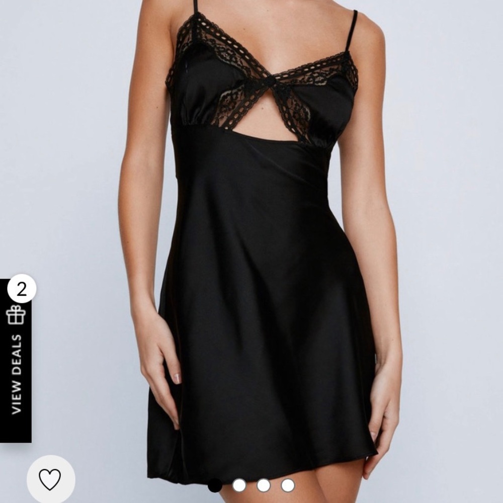 Nasty gal lace detail satin dress NWT